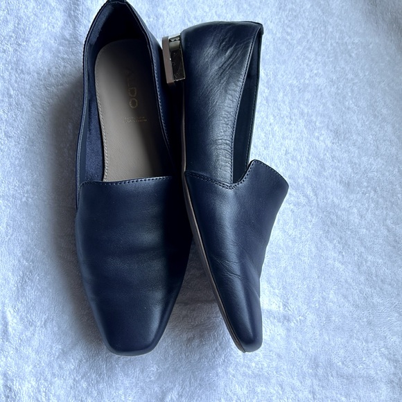 Aldo Blue and Gold Flex Leather Loafer - Picture 2 of 7